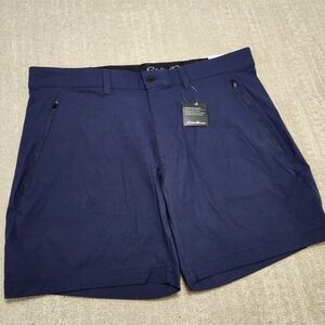 Eddie Bauer Shorts Men 40 Horizon Guide Wander Atlantic Blue Elastic Waist Hike